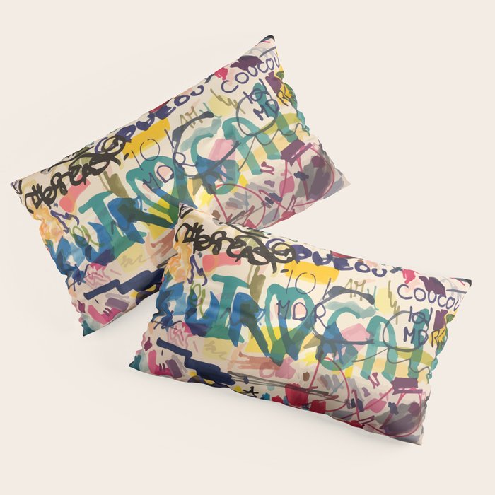Urban Graffiti Paper Street Art Pillow Sham Gallery Image 2