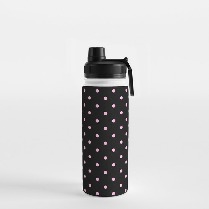 Dotted (Pink & Black Pattern) Water Bottle Gallery Image 2