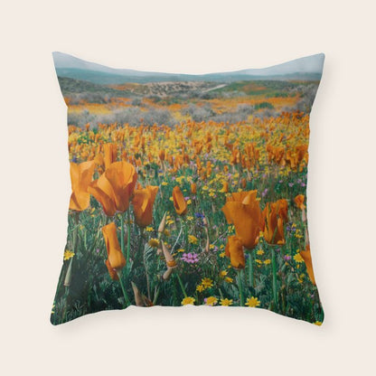 Wildflower Poppy Superbloom Throw Pillow Gallery Image 6