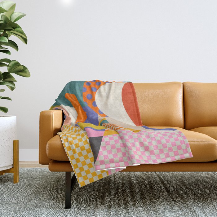 minimal shapes abstract Throw Blanket Gallery Image 1