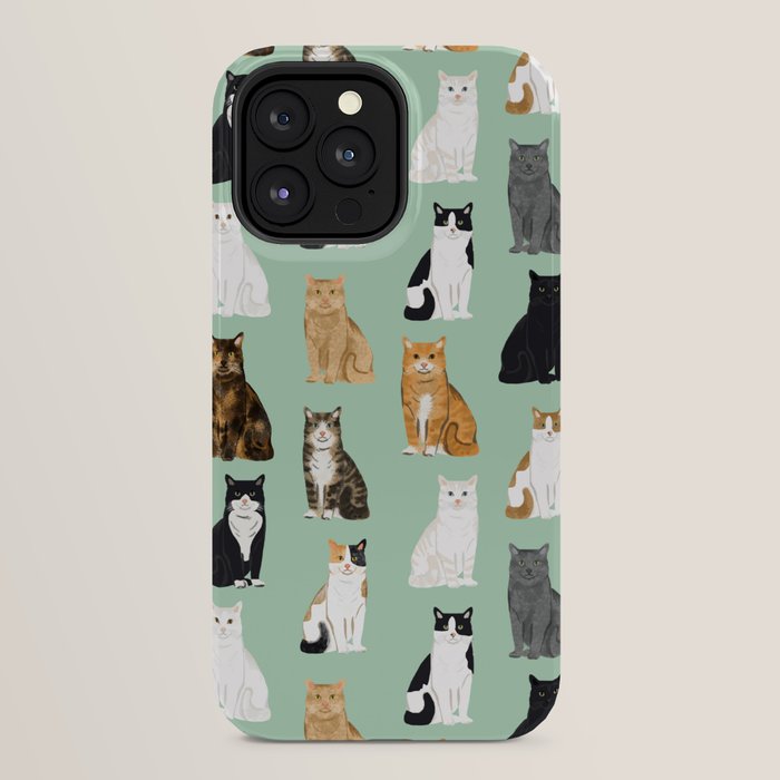 Cat breeds pattern kitty kittens cats tabby siamese white tortoiseshell iPhone Case Gallery Image 32