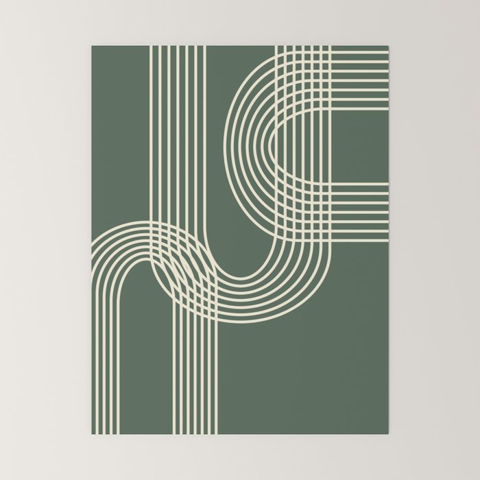 Minimalist Lines in Forest Green Mini Art Print Gallery Image 6