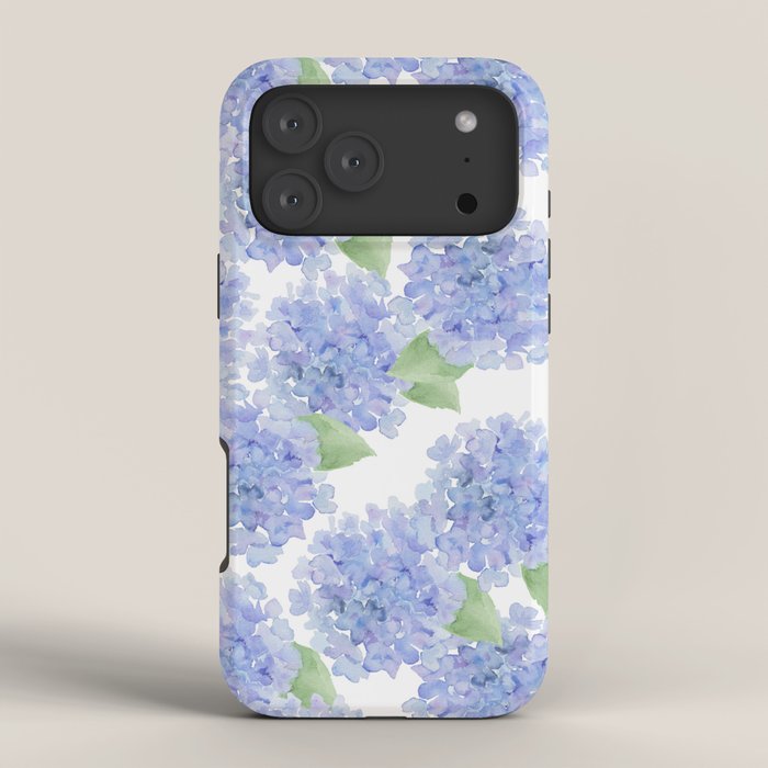 Elegant lavender lilac watercolor hydrangea floral iPhone Case Gallery Image 4