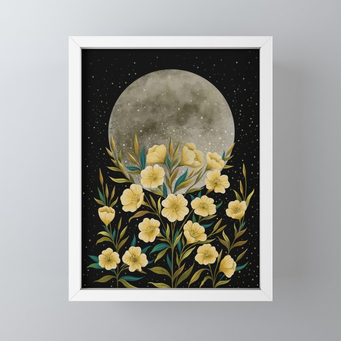 Moon Greeting- Yellow Evening Primrose Mini Art Print Gallery Image 4
