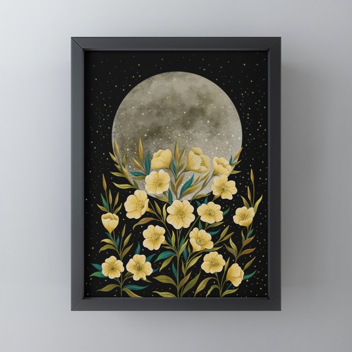 Moon Greeting- Yellow Evening Primrose Mini Art Print Gallery Image 3