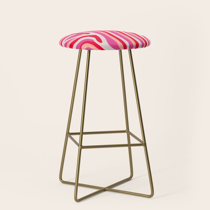 pink zebra stripes Stool Gallery Image 2