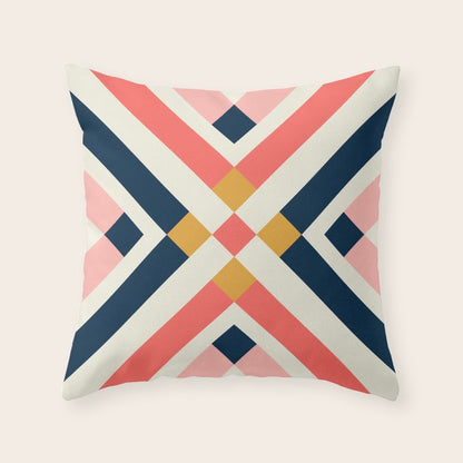 Bold Geometric Quilt Block Throw Pillow Gallery Image 2