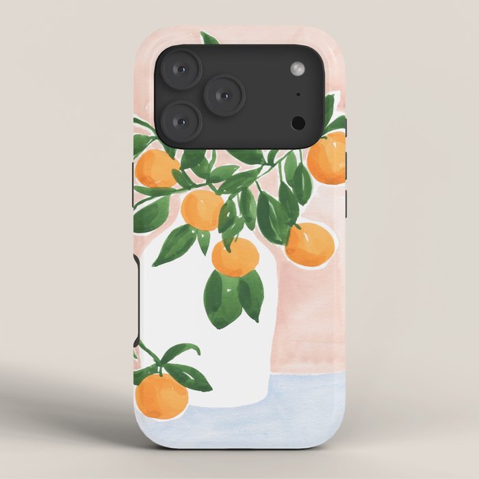 Orange Tree Branch in a Vase iPhone Case Gallery Image 3