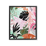 Veronica, Tropical Eclectic Bold Monstera Palm Illustration Nature Modern Colorful Jungle Framed Canvas Print Gallery Image 1