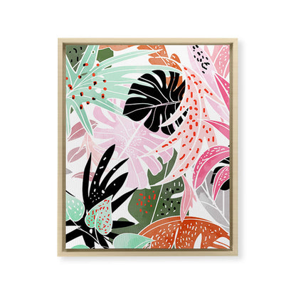 Veronica, Tropical Eclectic Bold Monstera Palm Illustration Nature Modern Colorful Jungle Framed Canvas Print Gallery Image 15
