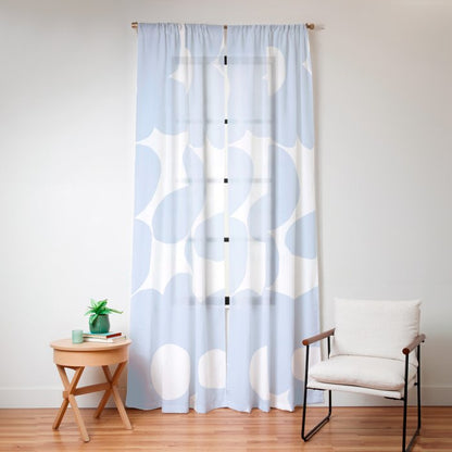 Large Baby Blue Retro Flowers White Background #decor #society6 #buyart Window Curtain Gallery Image 16