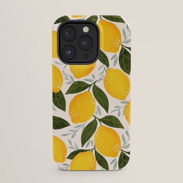 Mediterranean Summer Lemons Pattern iPhone Case Gallery Image 31