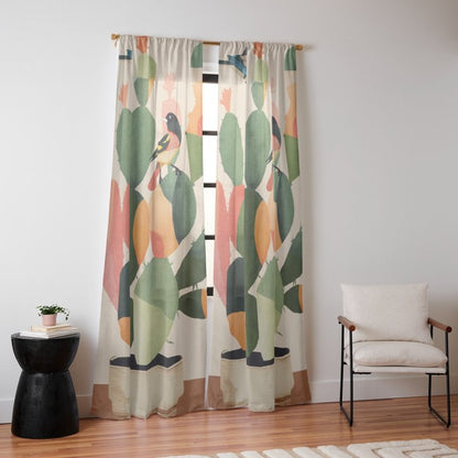 Cactus & Birds 1 Window Curtain Gallery Image 10