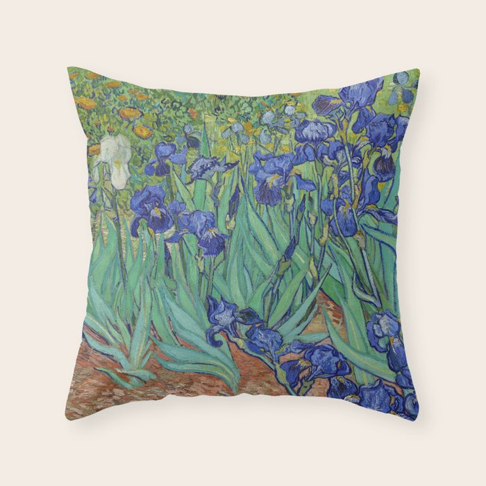 Iris (1889) by Vincent Van Gogh. Original from the J. Paul Getty Museum. Throw Pillow Gallery Image 2
