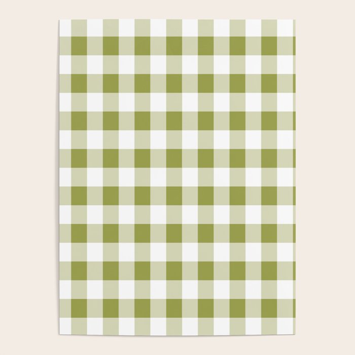 Gingham Large Green White Poster Gallery Image 4