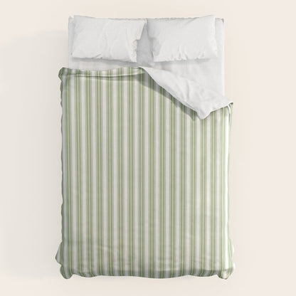 Vintage Cabana Stripe Pastel Sage Mint Green Retro Boho Coastal Beach Vibe Duvet Cover Gallery Image 6