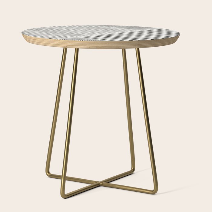 Black and White Stripes, Abstract Side Table Gallery Image 1