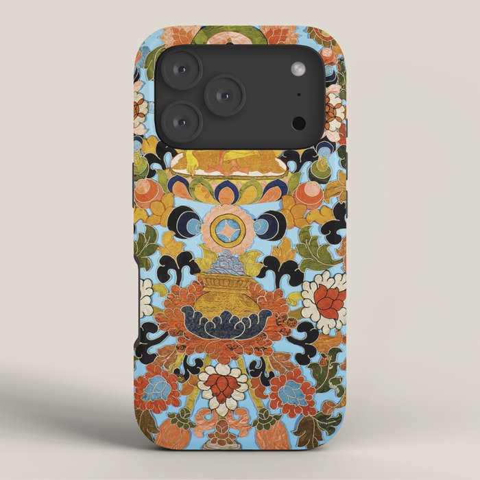 Antique Tibetan Floral Textile Print iPhone Case Gallery Image 3