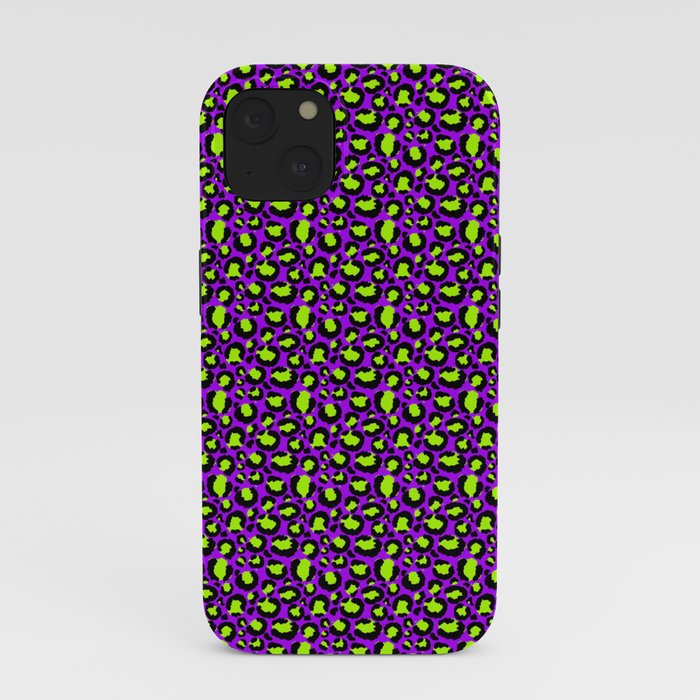 Neon Purple Green Leopard Pattern iPhone Case Gallery Image 37
