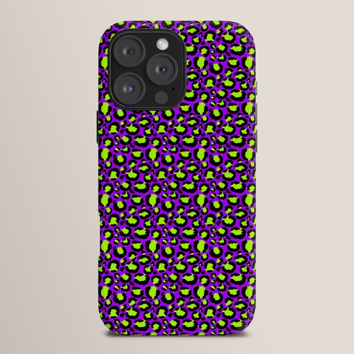 Neon Purple Green Leopard Pattern iPhone Case Gallery Image 16