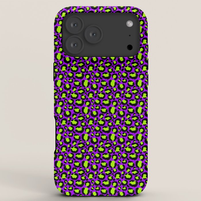 Neon Purple Green Leopard Pattern iPhone Case Gallery Image 8
