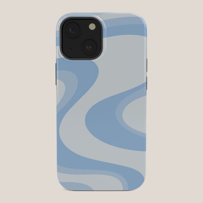 Retro Swirls Powder Blue Abstract Pattern iPhone Case Gallery Image 34
