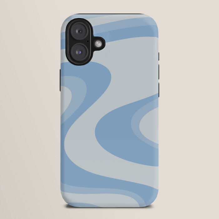 Retro Swirls Powder Blue Abstract Pattern iPhone Case Gallery Image 10