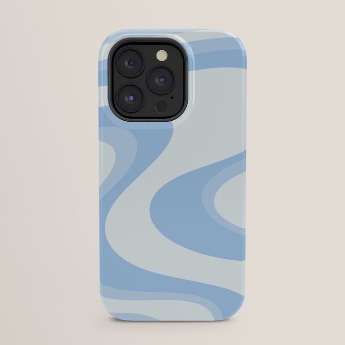 Retro Swirls Powder Blue Abstract Pattern iPhone Case Gallery Image 23