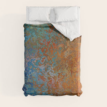 Vintage Rust, Copper and Blue Duvet Cover Gallery Image 3