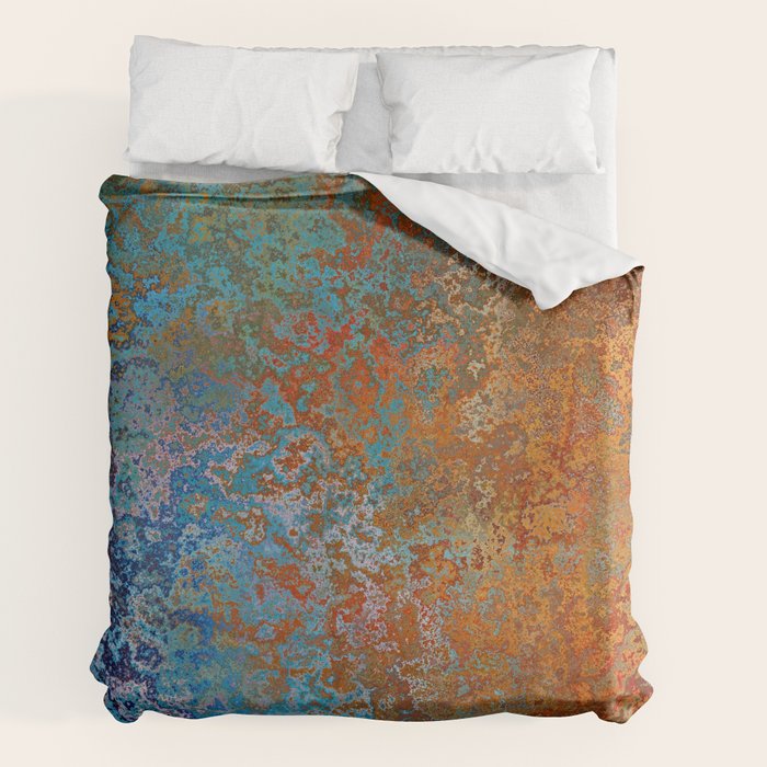 Vintage Rust, Copper and Blue Duvet Cover Gallery Image 2