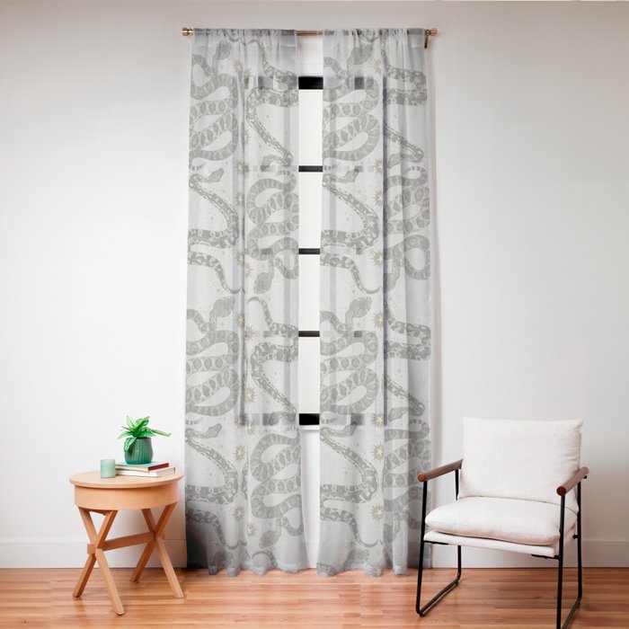 celestial snakes silver Window Curtain Gallery Image 20