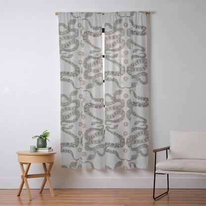 celestial snakes silver Window Curtain Gallery Image 9
