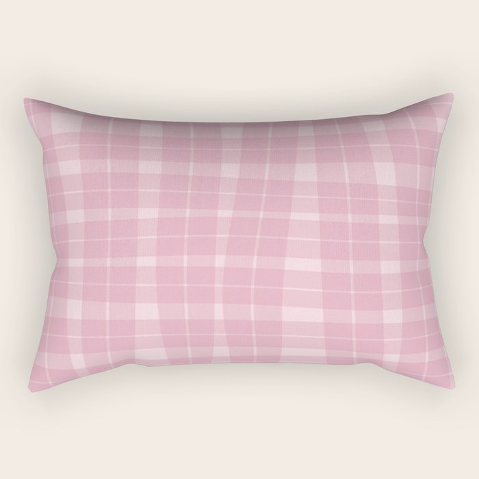 Wavy Plaid Pink Rectangular Pillow Gallery Image 1
