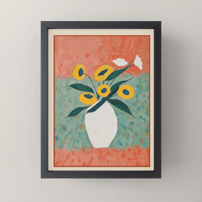 Bold Sunflower Still Life Mini Art Print Gallery Image 3