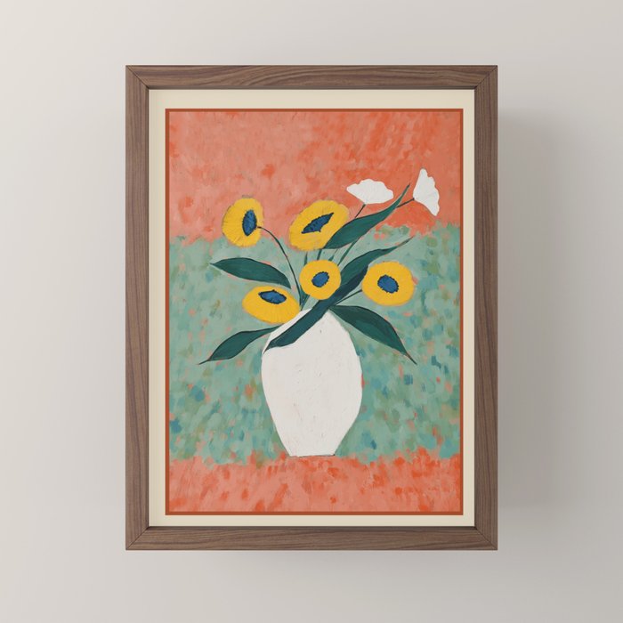 Bold Sunflower Still Life Mini Art Print Gallery Image 2