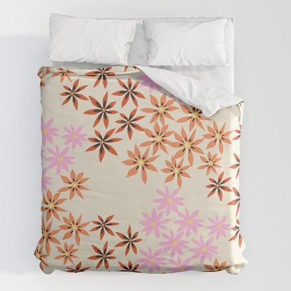 Colorful flowers. Abstract botanical art. Flower market. Tokyo exhibition print Duvet Cover Gallery Image 7