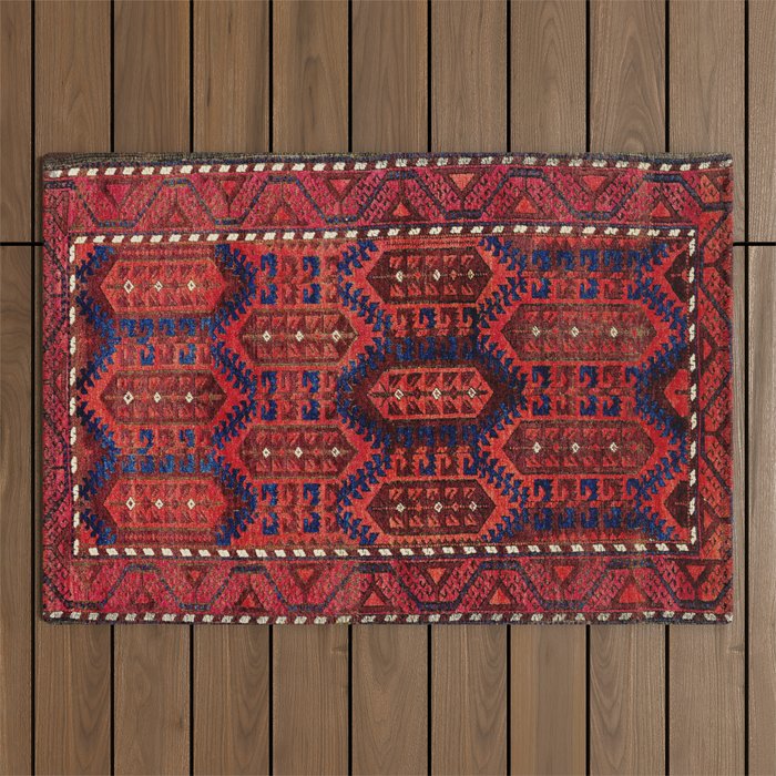 Baluch Antique Khorasan Persian Rug Print Outdoor Rug Gallery Image 1