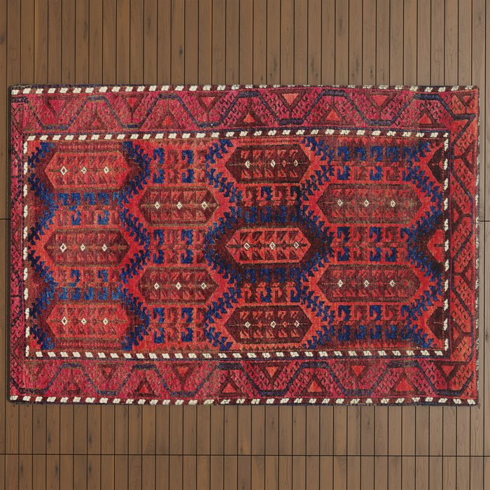 Baluch Antique Khorasan Persian Rug Print Outdoor Rug Gallery Image 4