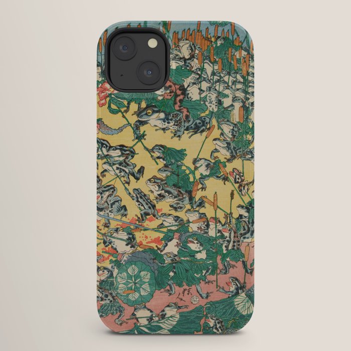 Fashionable Battle of Frogs by Kawanabe Kyosai, 1864 iPhone Case Gallery Image 26