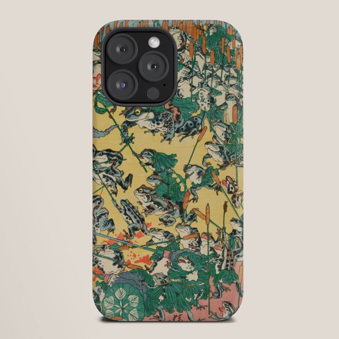 Fashionable Battle of Frogs by Kawanabe Kyosai, 1864 iPhone Case Gallery Image 20