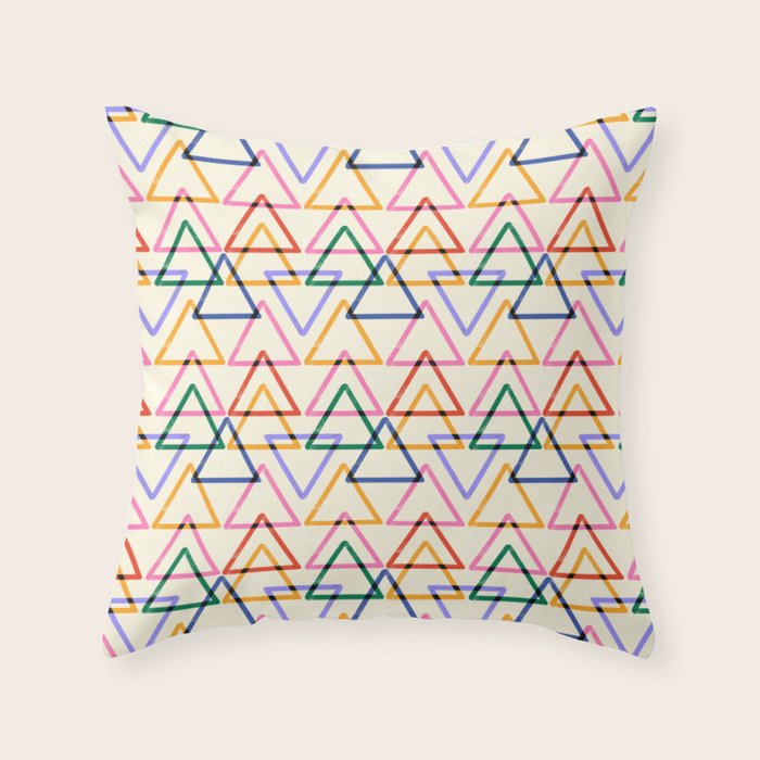 Colorful Triangle Stamp Pattern Throw Pillow Gallery Image 4