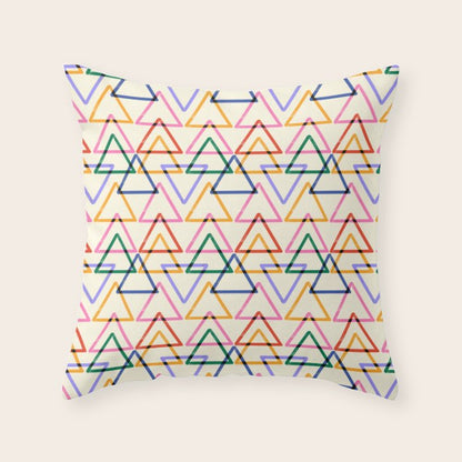 Colorful Triangle Stamp Pattern Throw Pillow Gallery Image 2