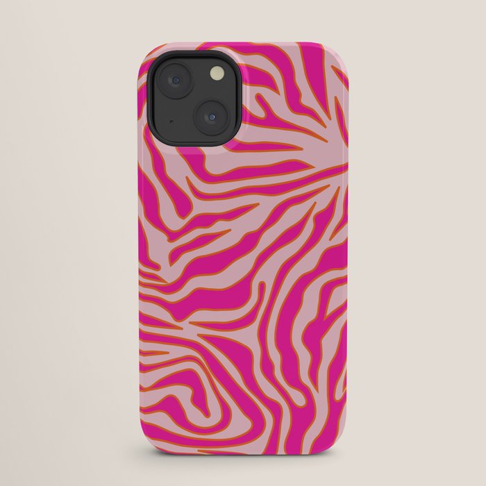 Zebra Print Pink And Orange Zebra Stripes Wild Animal Print Preppy Decor Modern Zebra Pattern iPhone Case Gallery Image 25