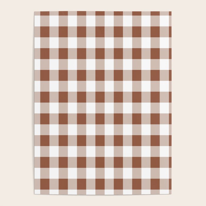 Gingham Large Brown White Poster Gallery Image 3