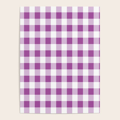 Gingham Large Lavender Amethyst White Poster Gallery Image 3