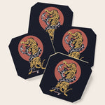 Classic Tattoo Snake vs Tiger Coaster Gallery Image 1