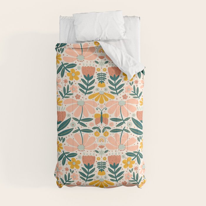 Pretty Floral - Earth Colors Comforter Gallery Image 4