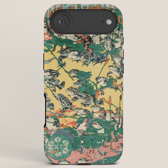 Frog Battle Japanese Print by Kawanabe Kyosai, 1864 iPhone Case Gallery Image 6