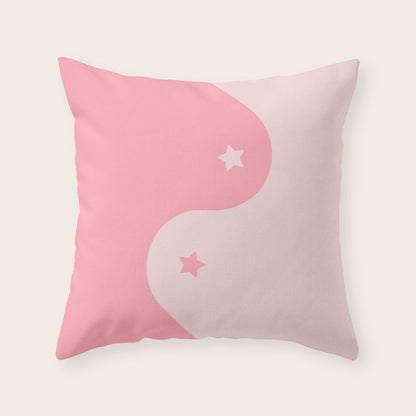 Pinkie Yin Yang Stars Throw Pillow Gallery Image 2