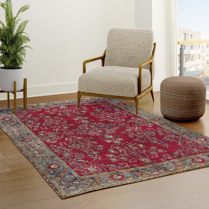 Kashan Central Persian Silk Rug Print Rug Gallery Image 3